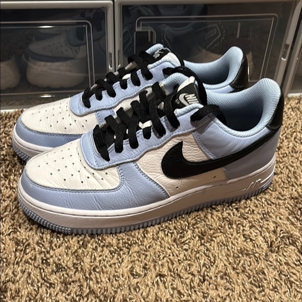 Nike Air Force 1 - White and Light Blue
